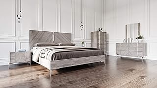 Limari Home Alaga Bedroom Set, King, Gray