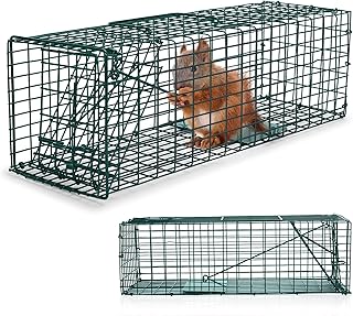 Qualirey 2 Pcs Humane Squirrel Trap Heavy Duty Live Animal Chipmunk Trap Catch and Release Rat Trap for Outdoor Small Anim...