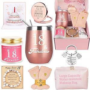 18th Birthday Gifts for Women, 18 Year Old Birthday Gifts for Women, 18th Birthday Gifts Basket for Best Friends Female Sister Mom Wife Daughter Her Girlfriend Coworker Bestie