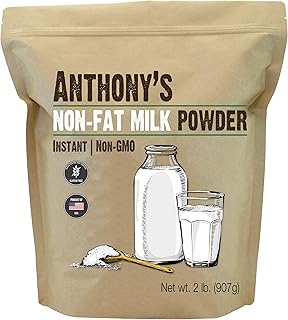 Anthony's Non Fat Milk Powder, 2 lb, Instant, Gluten Free & Non GMO