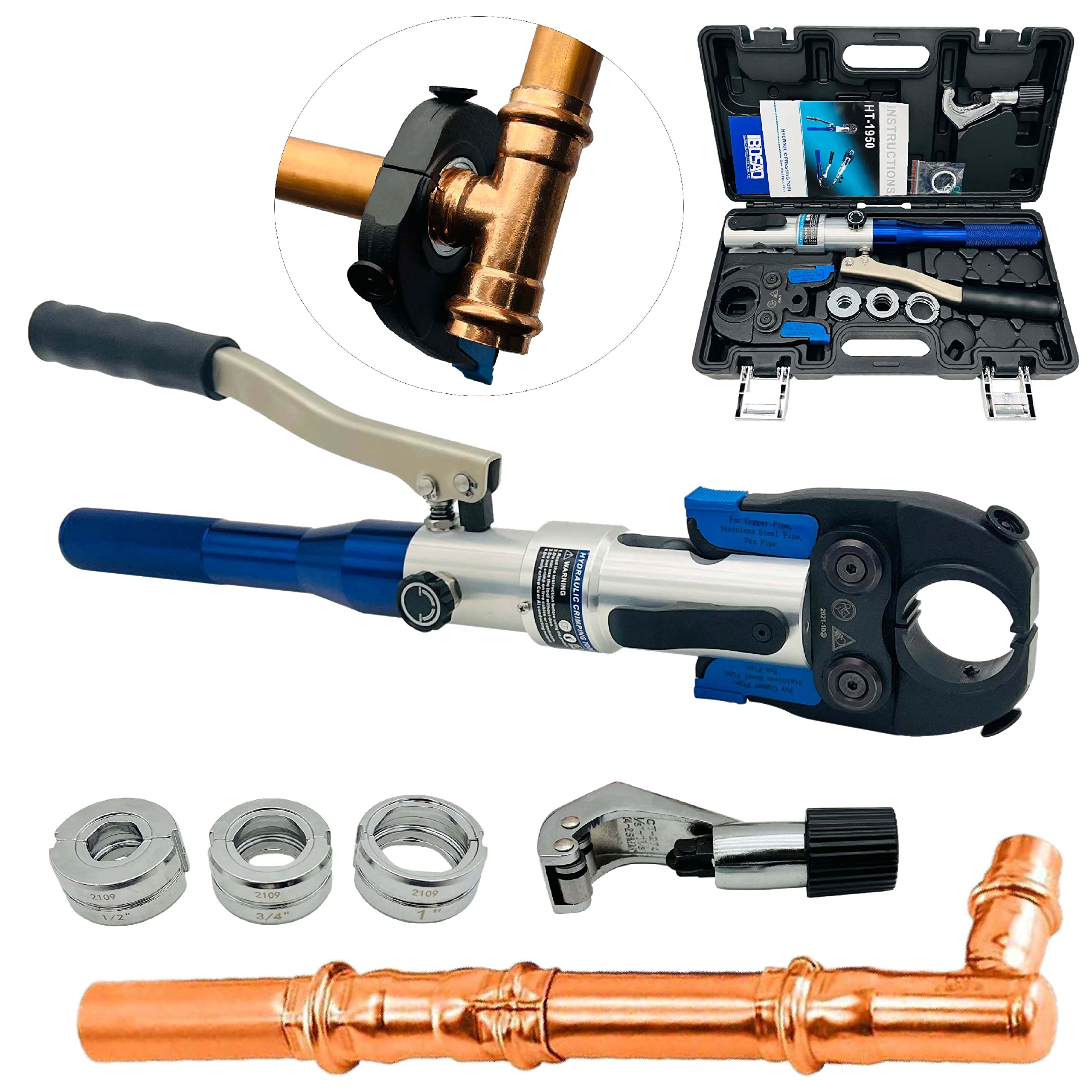 Buy IBOSAD Copper Tube Fittings Hydraulic Pipe Crimping Tool with 1/2 ...