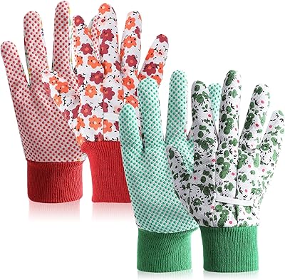 Prasacco 2 Pairs Garden Gloves for Women, Soft Breathable Yard Work Glove Floral Gardening Gloves Women Working Yard Gloves for Yard Cleaning, Fishing, Gardening, Weeding, Planting, Watering