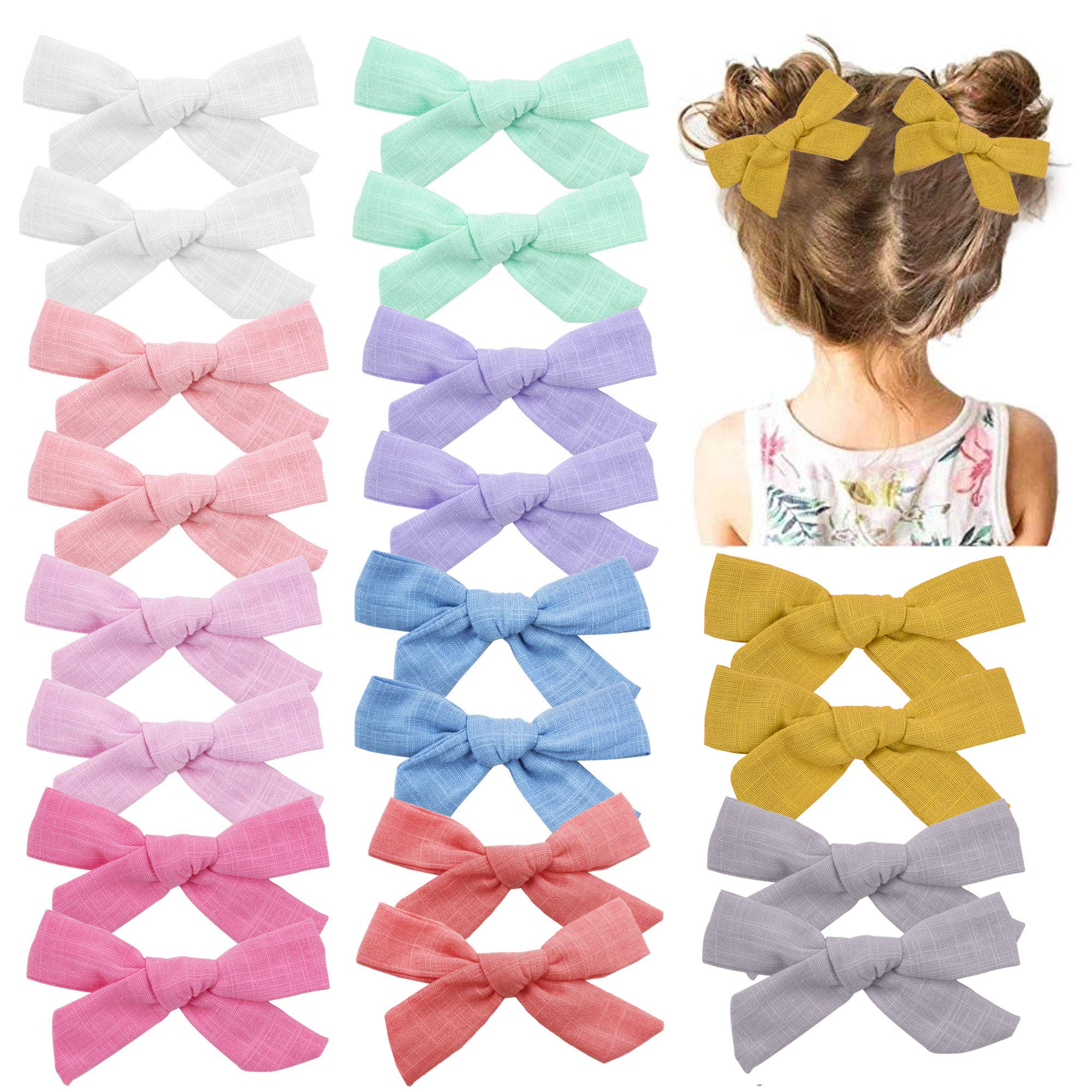 Prohouse 20 Pieces Baby Girls Hair Bows Clips Hair Barrettes Accessory for Babies Infant Toddlers Kids in Pairs