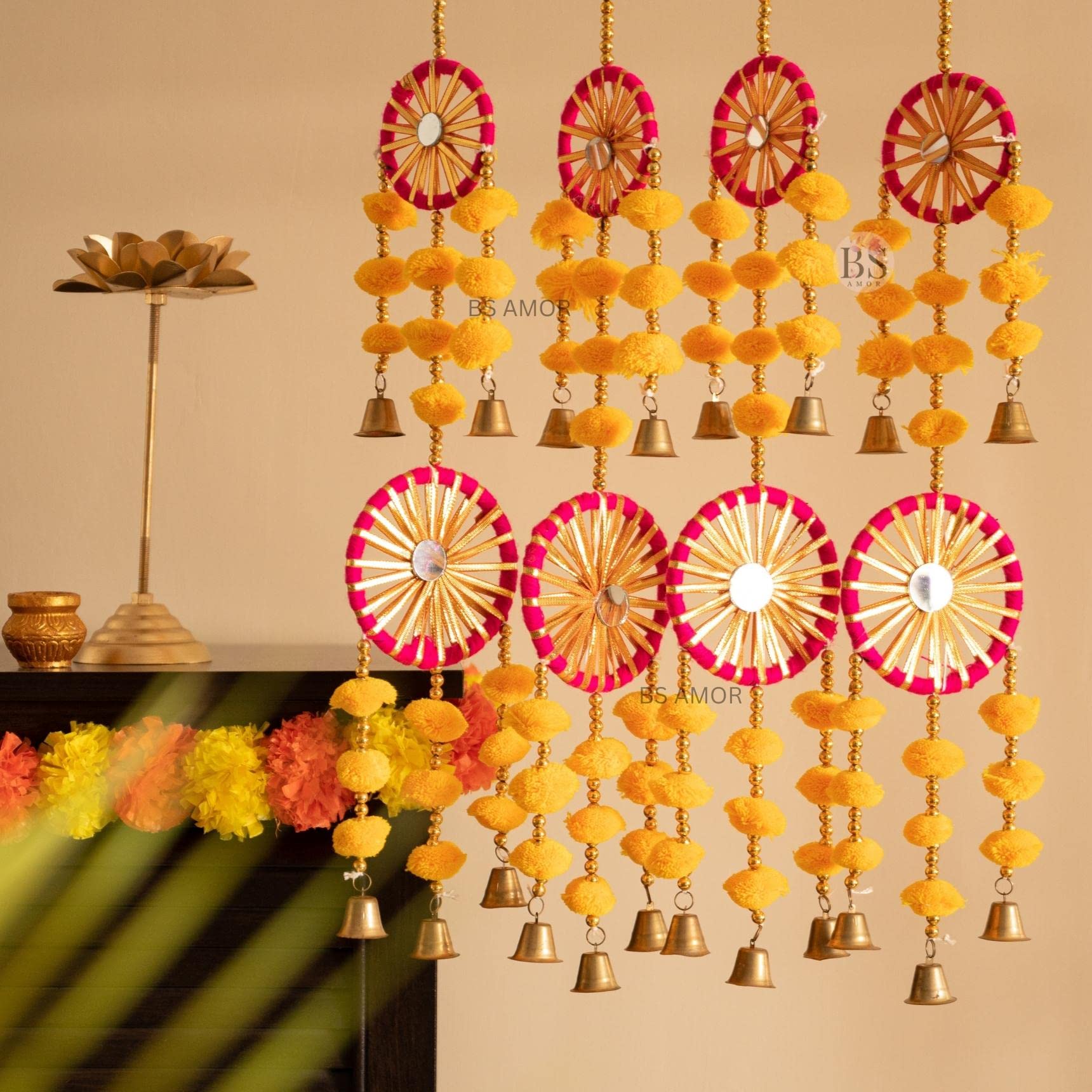 BS AMOR 4 Dual Yellow Chakri Latkan Traditional Hanging Latkan for ...