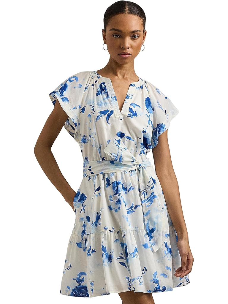 Lauren Ralph Lauren Floral Belted Cotton Voile Dress