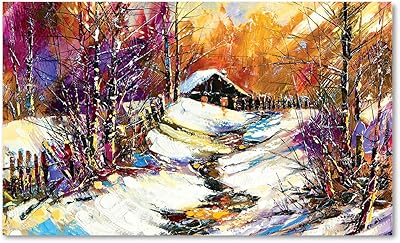 Tamatina Modern Art Canvas Painting | Hill Station of Himachal | Nature | Contemporary | Modern Art Unframed painting for Home décor|size - 36X23 Inches.a