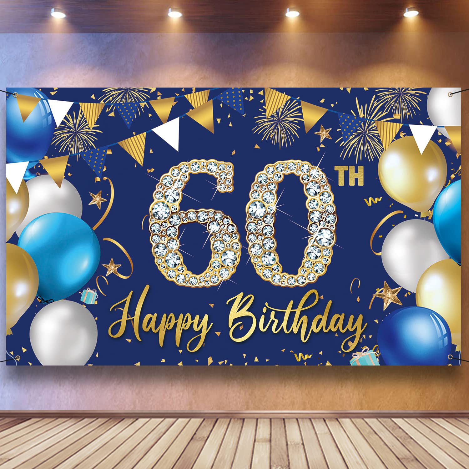 Amazon.com: 60th Birthday decorations Backdrop banner for men ...