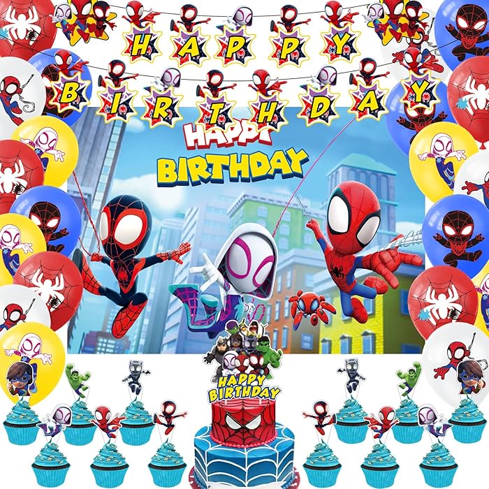 Buy Spidey And His Amazing Friends Birthday Party Decorations Kit ...