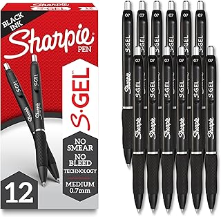 Sharpie S-Gel, Gel Pens, Drawing Pens, Gel Ink Pens For Journaling, Writing Pens, Coloring Pens, Medium Point Pens (0.7M...