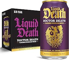 Liquid Death, Doctor Death, Soda-Flavored Sparkling Water, 12-Pack (12oz Cans), Low Calorie & No Artificial Sweeteners