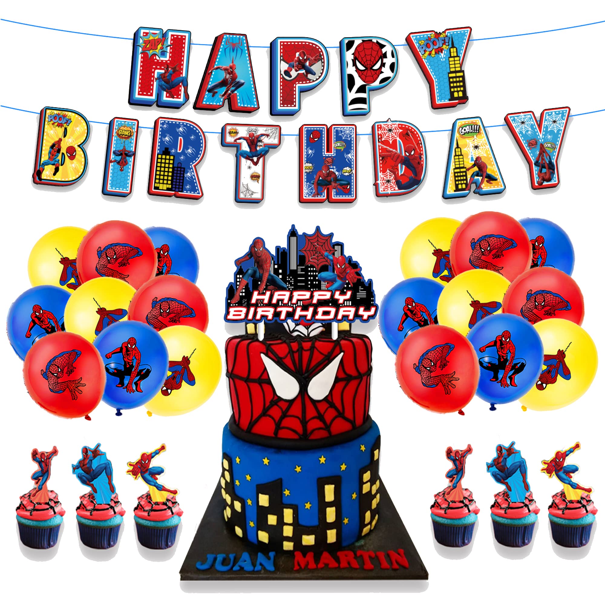 Buy Party Supplies Spiderman Cake Topper Spiderman Birthday Decorations ...