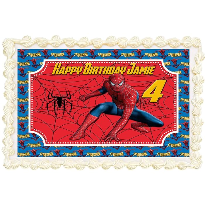 Buy Spider-Man Personalised Rectangle Square Icing Edible COSTCO Cake ...