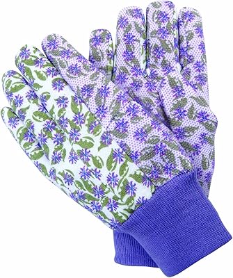 MAGID BE188T Bella Floral Print Dotted Jersey Garden Glove