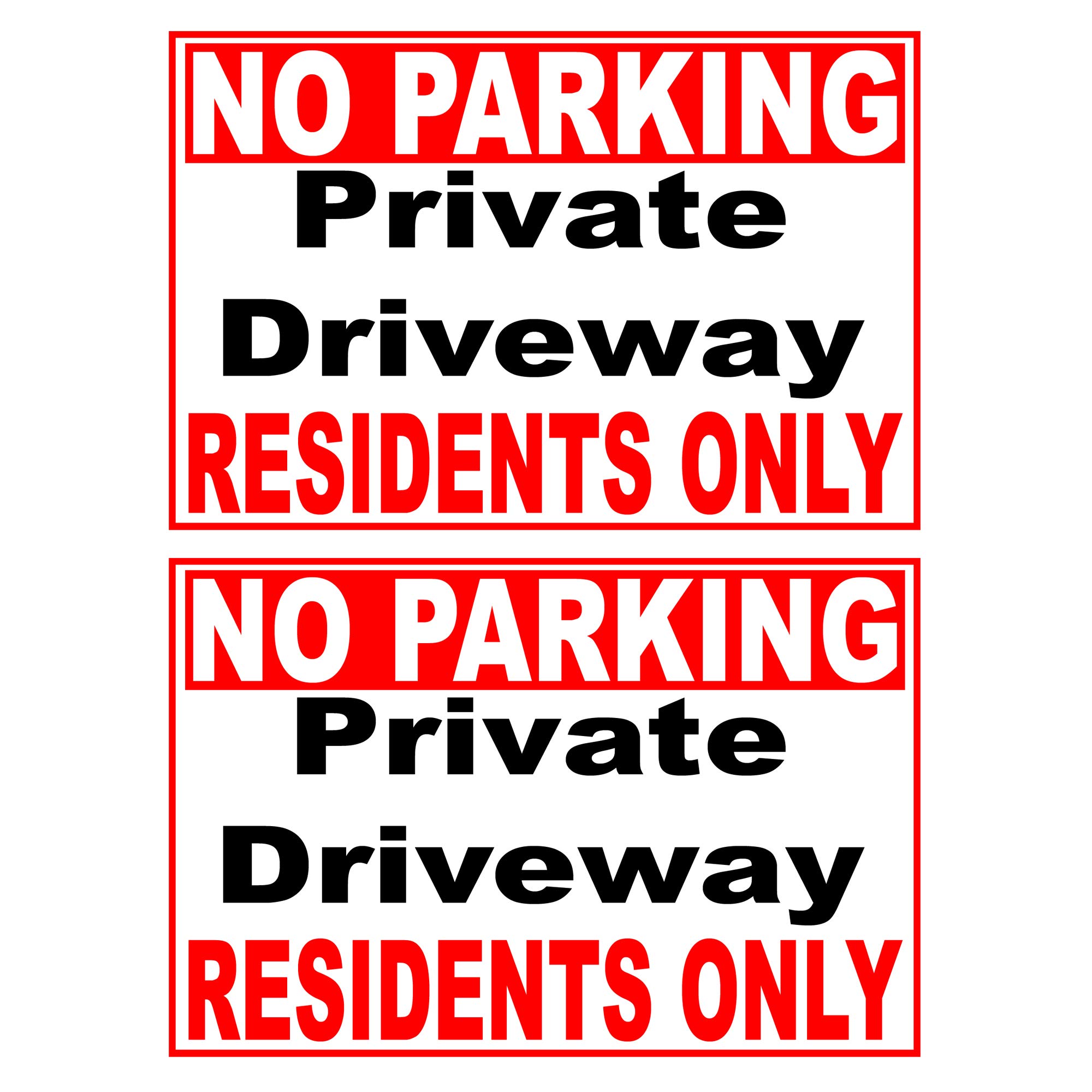 Buy 2 x NO PARKING PRIVATE DRIVEWAY RESIDENTS ONLY Self Adhesive ...