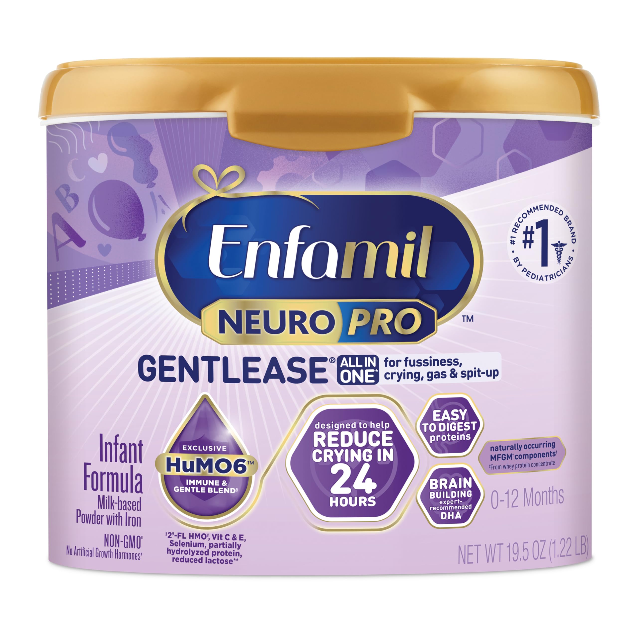 Buy EnfamilNeuroPro Gentlease Baby Formula, Brain Building DHA, HuMO6 ...