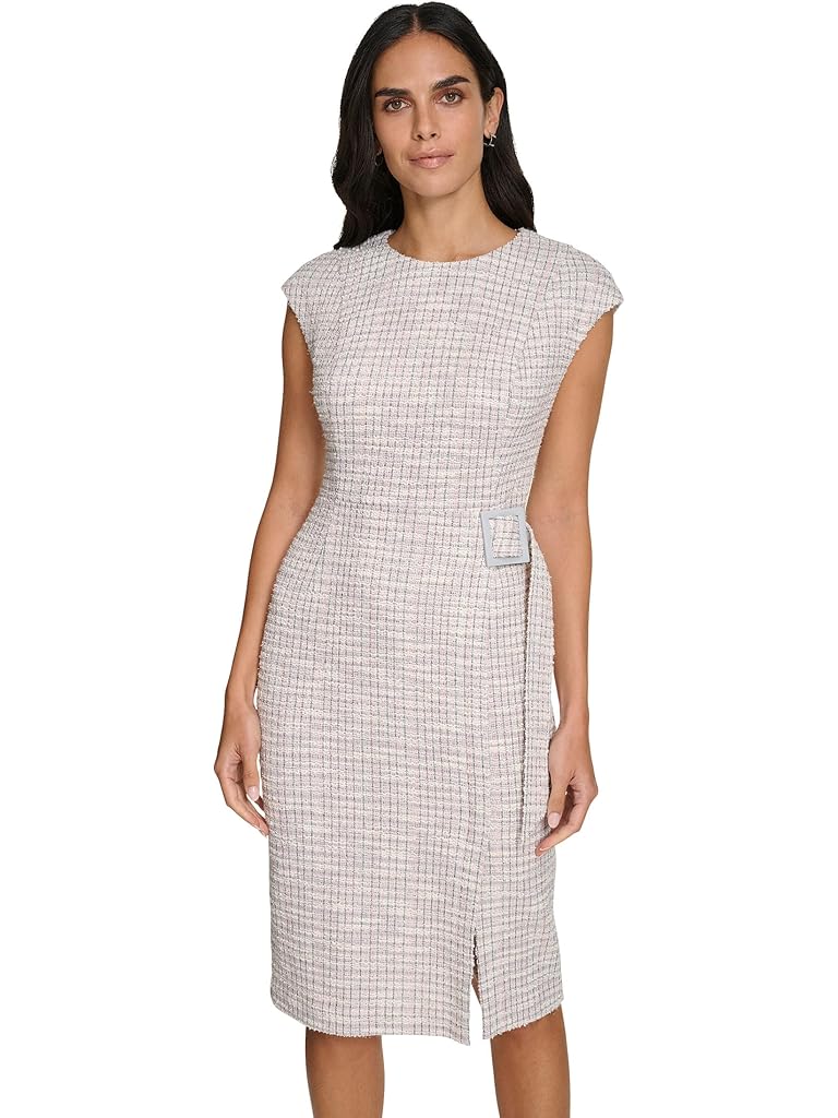 Calvin Klein Tweed Cap Sleeve Sheath