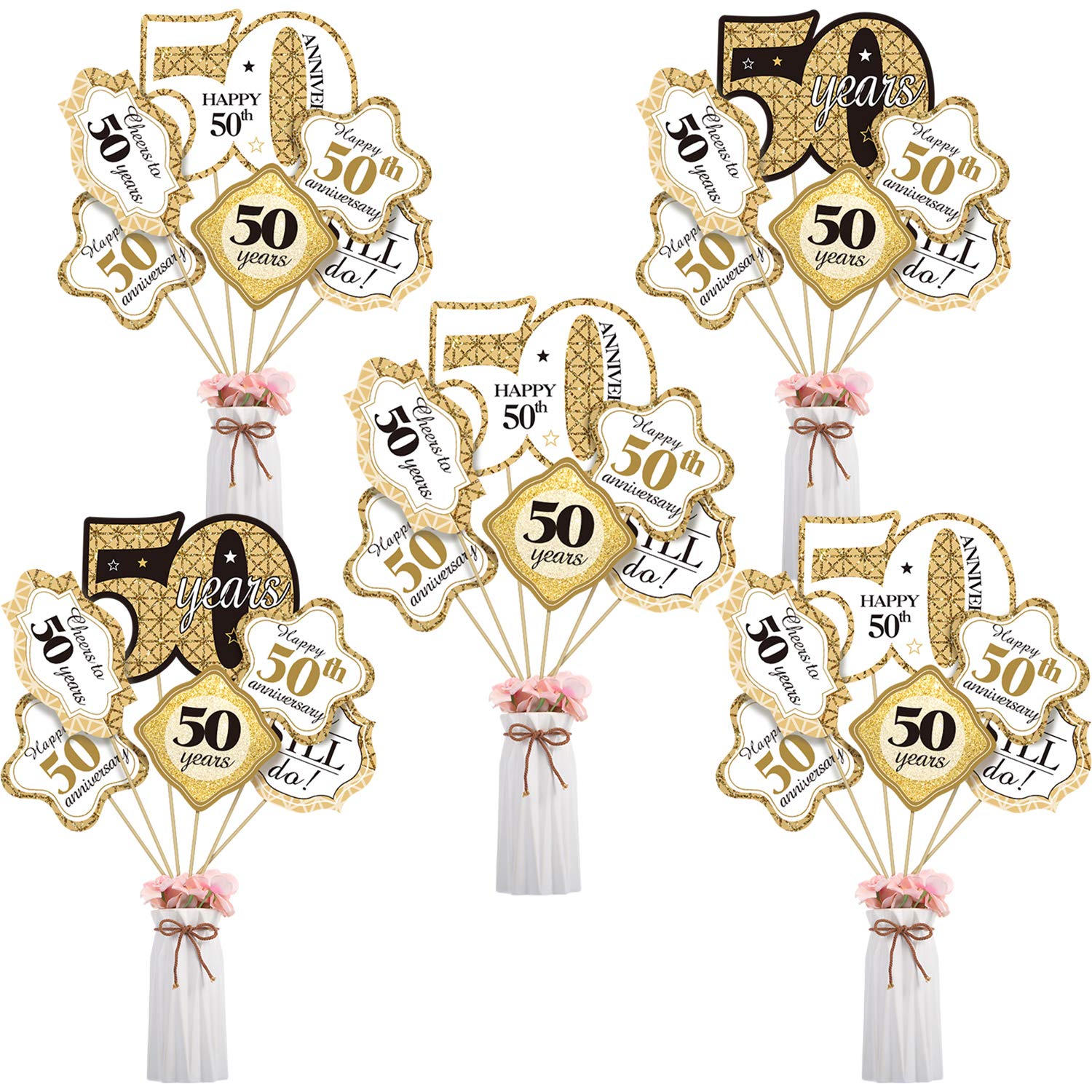 Buy GMSD 50th Anniversary Party Decoration Set 50th Anniversary Golden ...