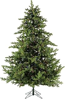 Fraser Hill Farm 9-Ft. Woodside Pine Artificial Christmas Tree with Dual Multicolor & Warm White LED Lights and Stand, Pre...