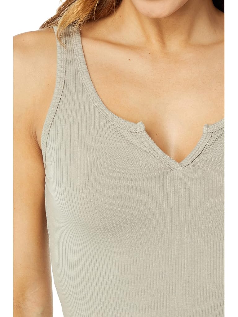 bobi Los Angeles Split-Neck Cropped Tank in Modal Wide Rib