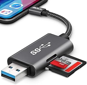 SD Card Reader for iPhone iPad, AkHolz Camera Card Viewer SD Card Reader Adapter for SD Micro SD Card, USB3 SD Card Reader Compatible with iPhone, iPad, Desktop and Laptop