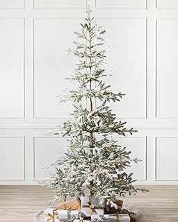 Balsam Hill 4.5ft Pre-Lit Frosted Alpine Balsam Fir Tree Artificial Christmas Tree with LED Clear Fairy Lights