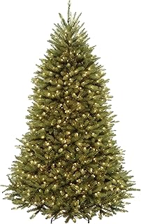 National Tree Company Pre-Lit Artificial Full Christmas Tree, Green, Dunhill Fir, Dual Color LED Lights, Includes Stand, ...