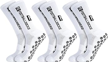 FANTESI 3 Paare Fußballsocken für Herren Damen, Sportsocken Fußball Anti Rutsch Grip Fußball Socken 39-46 Rutschfeste...