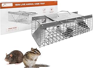 HOMESTEAD Live Rat Trap Indoor/Outside - Have A Heart Squirrel Trap, for Chipmunk, Small Rabbits, Weasel and Similar-Size ...