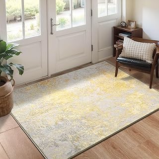 Entryway Rug 3x5 Bedroom Area Rug Washable Non Slip Abstract Boho Rugs for Indoor Entry, Kitchen, Classroom, Bathroom, Kid...