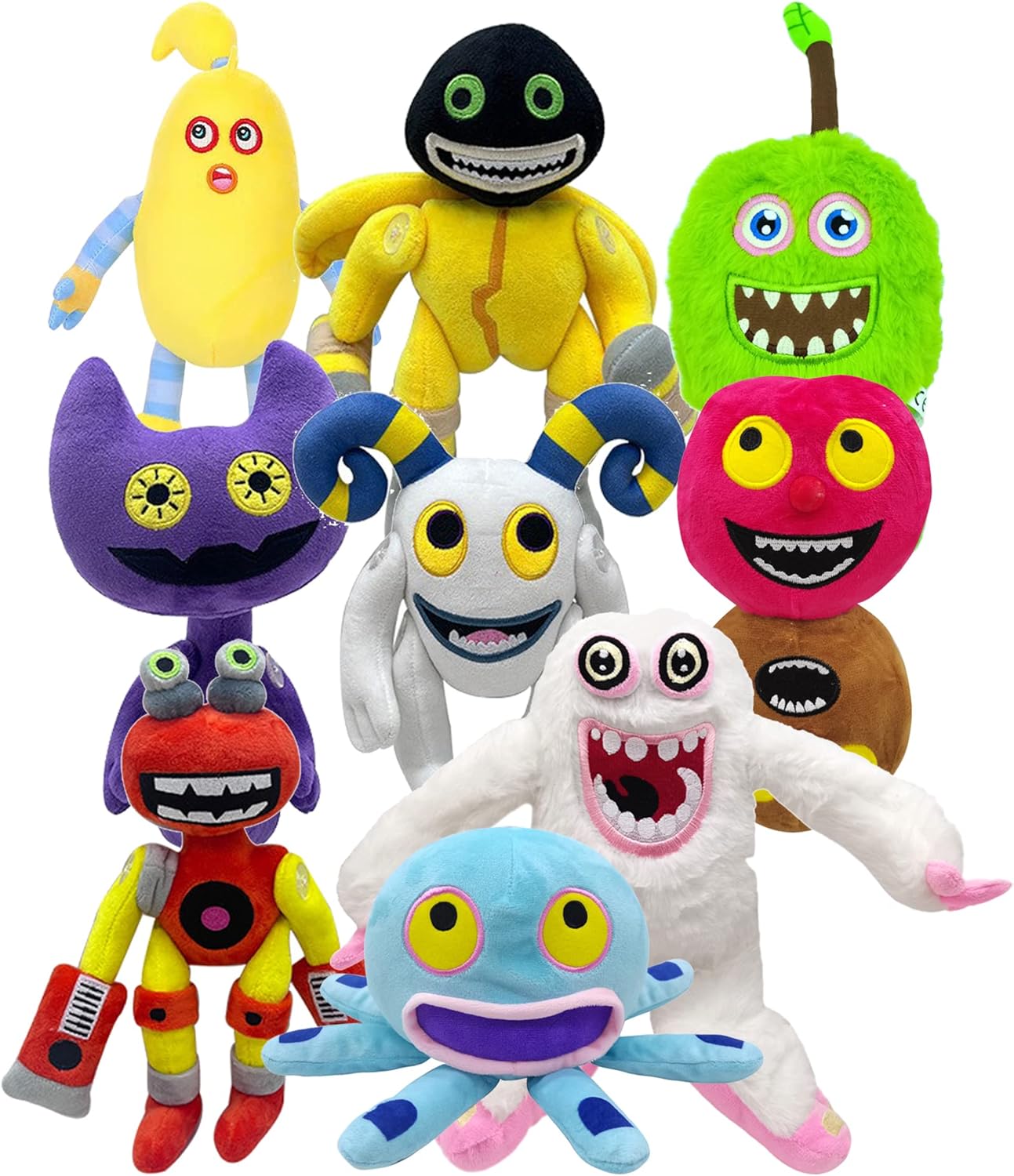 YOHAXAM Singinng-Monster - Muñeco de peluche de 9 piezas, personaje épico de Singinng-Monster de anime, Furcorn, Ghazt, Mammott, Tawkerr, Thumpies, Wubbox muñeca suave para niños Colombia