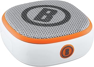 Bushnell Disc Jockey -Bluetooth -Speaker, Lightweight Disk Golf -Speaker with Distance to Basket -GPS, White/Orange, Small