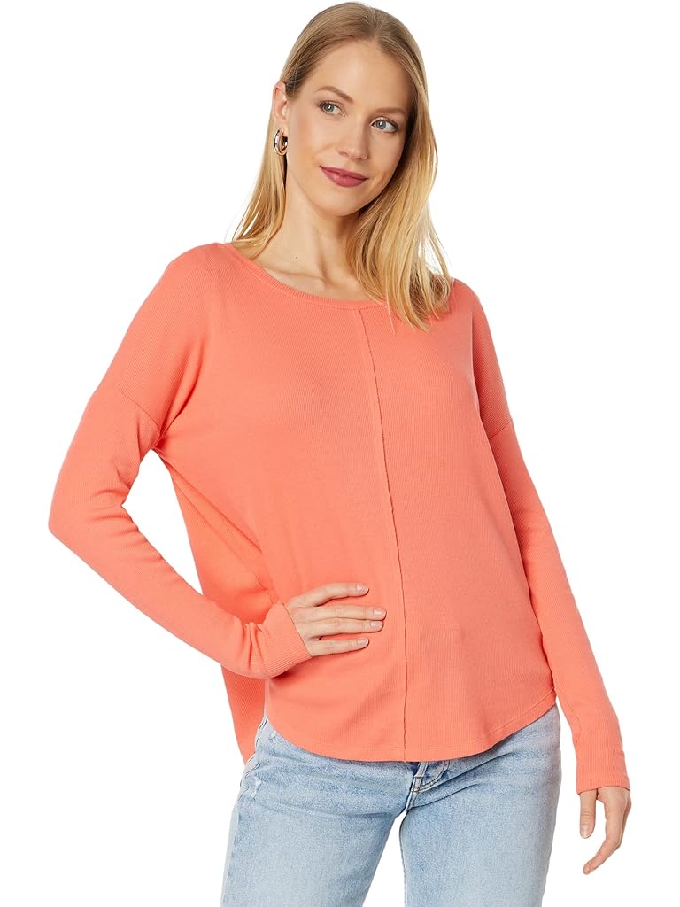 bobi Los Angeles Raw Edge Long Sleeve Top