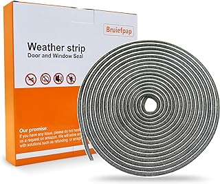 39.4FT Brush Weather Stripping, Neat Pile Self Adhesive Seal Strip for Windows and Door, Weatherstrip for Soundproofing, W...