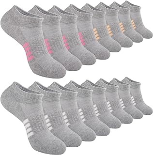 eallco 8 Pairs Ankle Socks for Women Running Athletic Cotton Low Cut Socks Cushioned