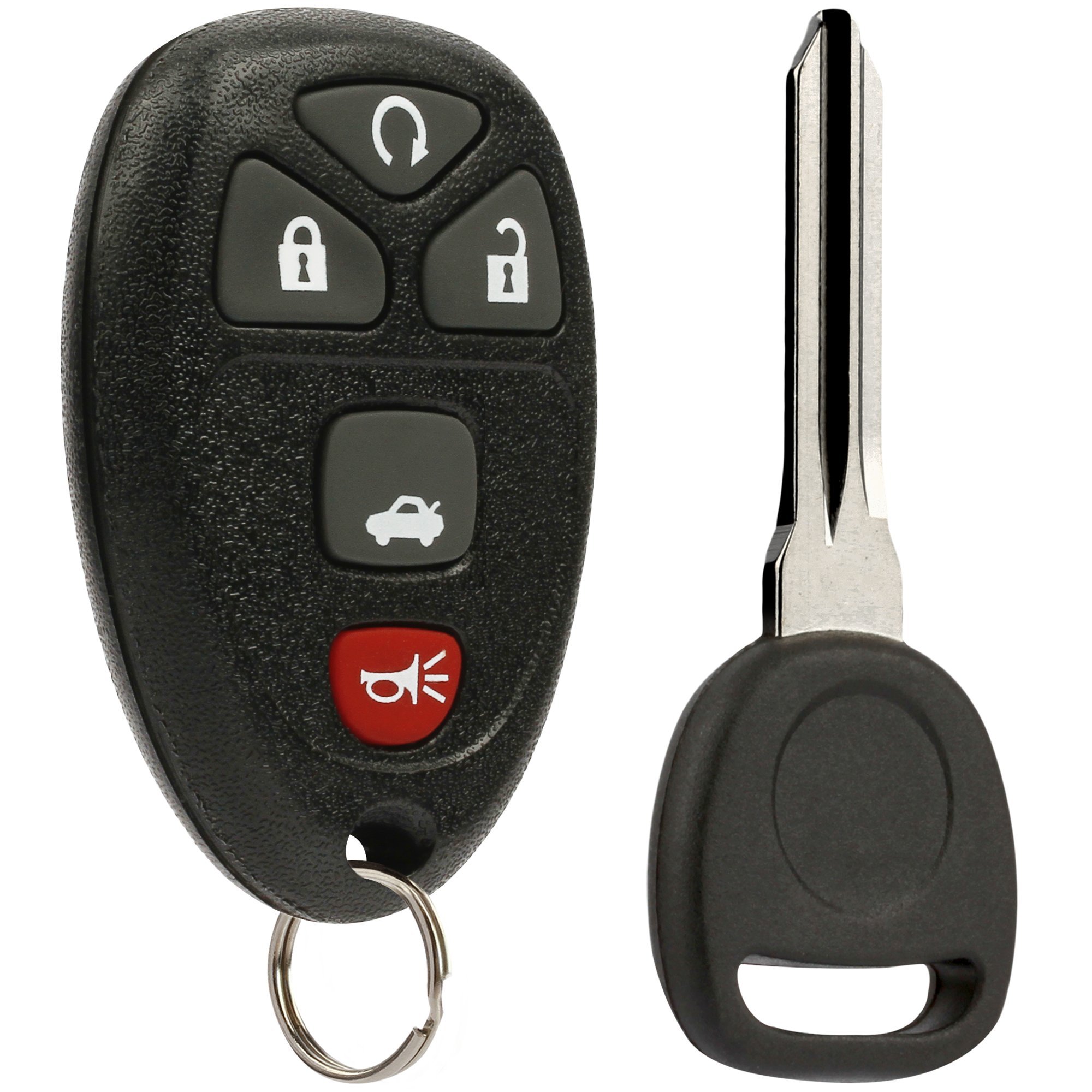 Key Fob Keyless Entry Remote with Ignition Key fits Cadillac DTS/Chevy Impala Monte Carlo 2006 2007 2008 2009 2010 2011 2012 2013