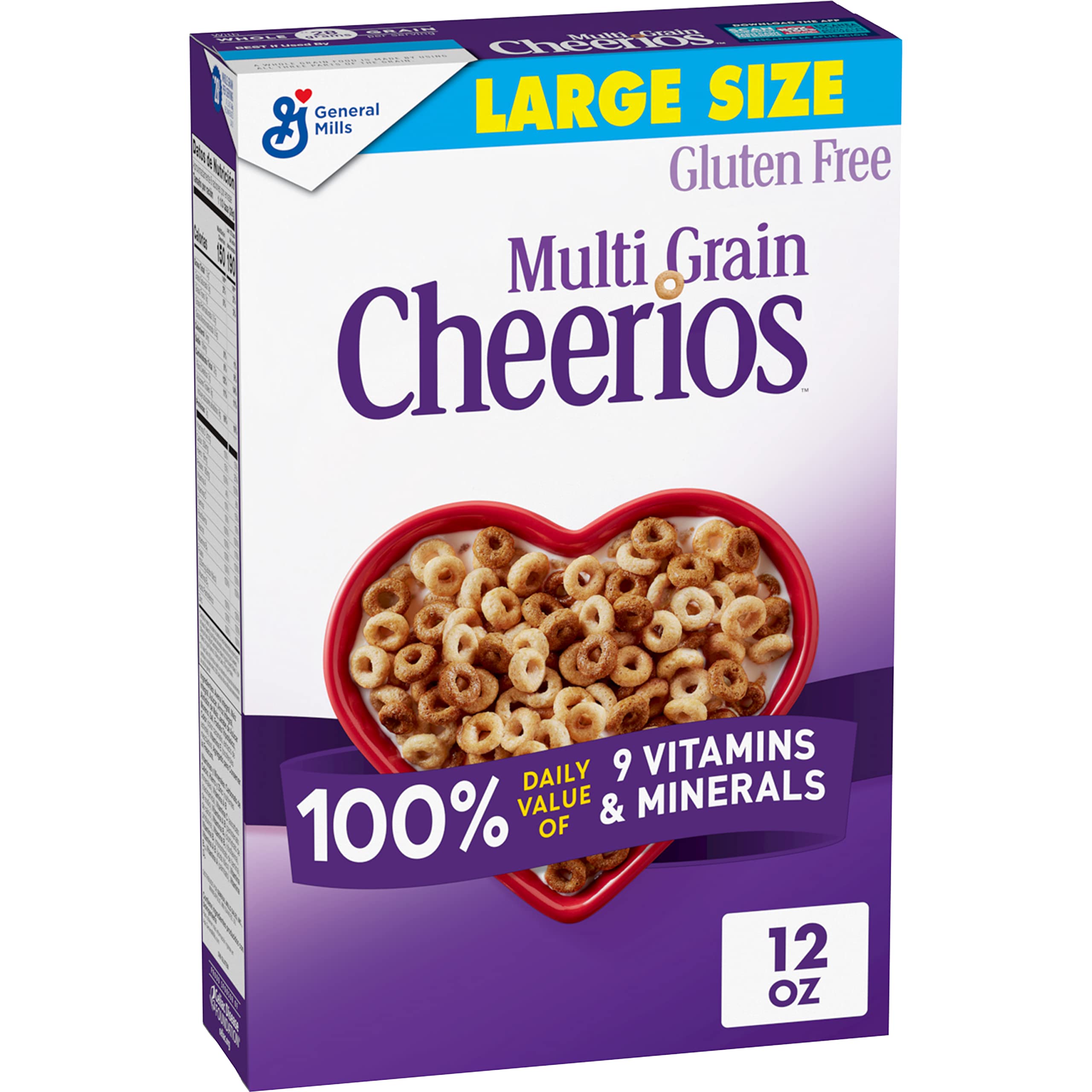 Cheerios Multi Grain Heart Healthy Cereal, 12 OZ Large Size Cereal Box