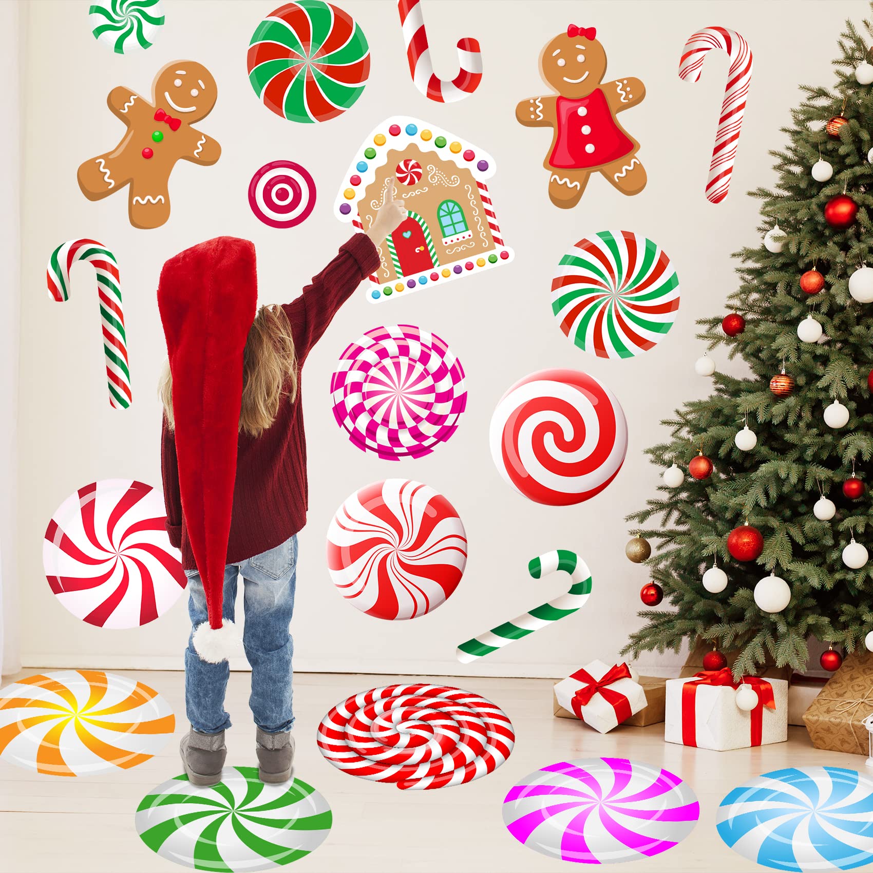 Amazon.com: Christmas Wall Stickers Decor Christmas Floor Decals ...