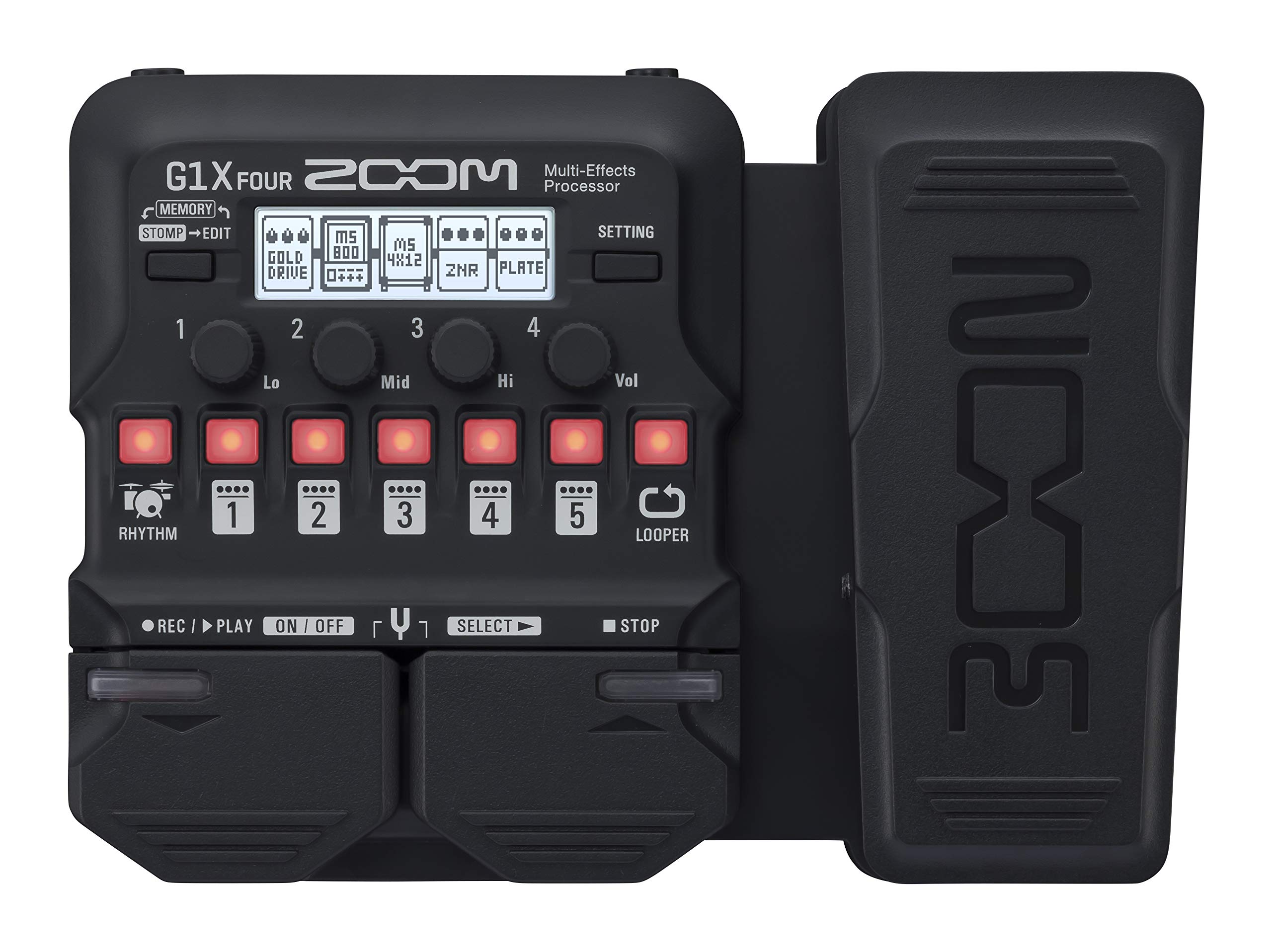 Zoom G1X Four Multi-effects Processor with Expression Pedal without adapter (Black)