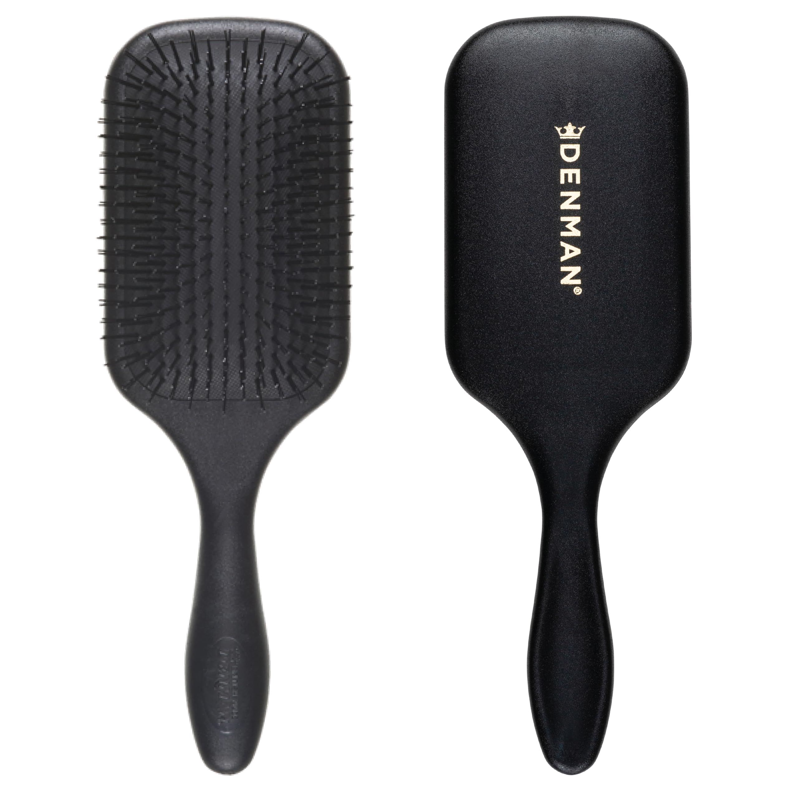 Denman Tangle Tamer Ultra (Black) Detangling Paddle Brush For Curly Hair And Black Natural Hair - use with both Wet & Dry Hair, D90L