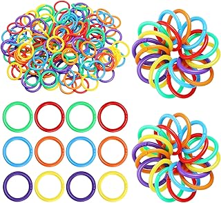 144 Pieces Plastic Binder Rings Plastic Loose Leaf Rings Multi-Color Plastic Book Rings Flexible for Cards, Document Stack...