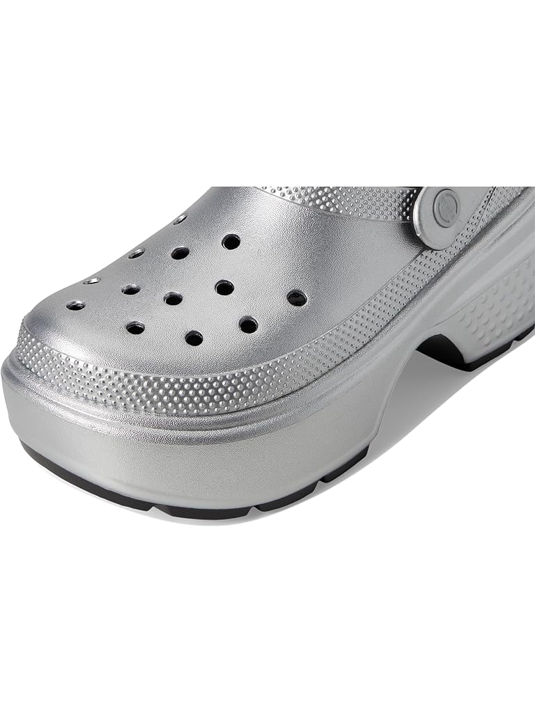 Silver Crocs Stomp Clogs