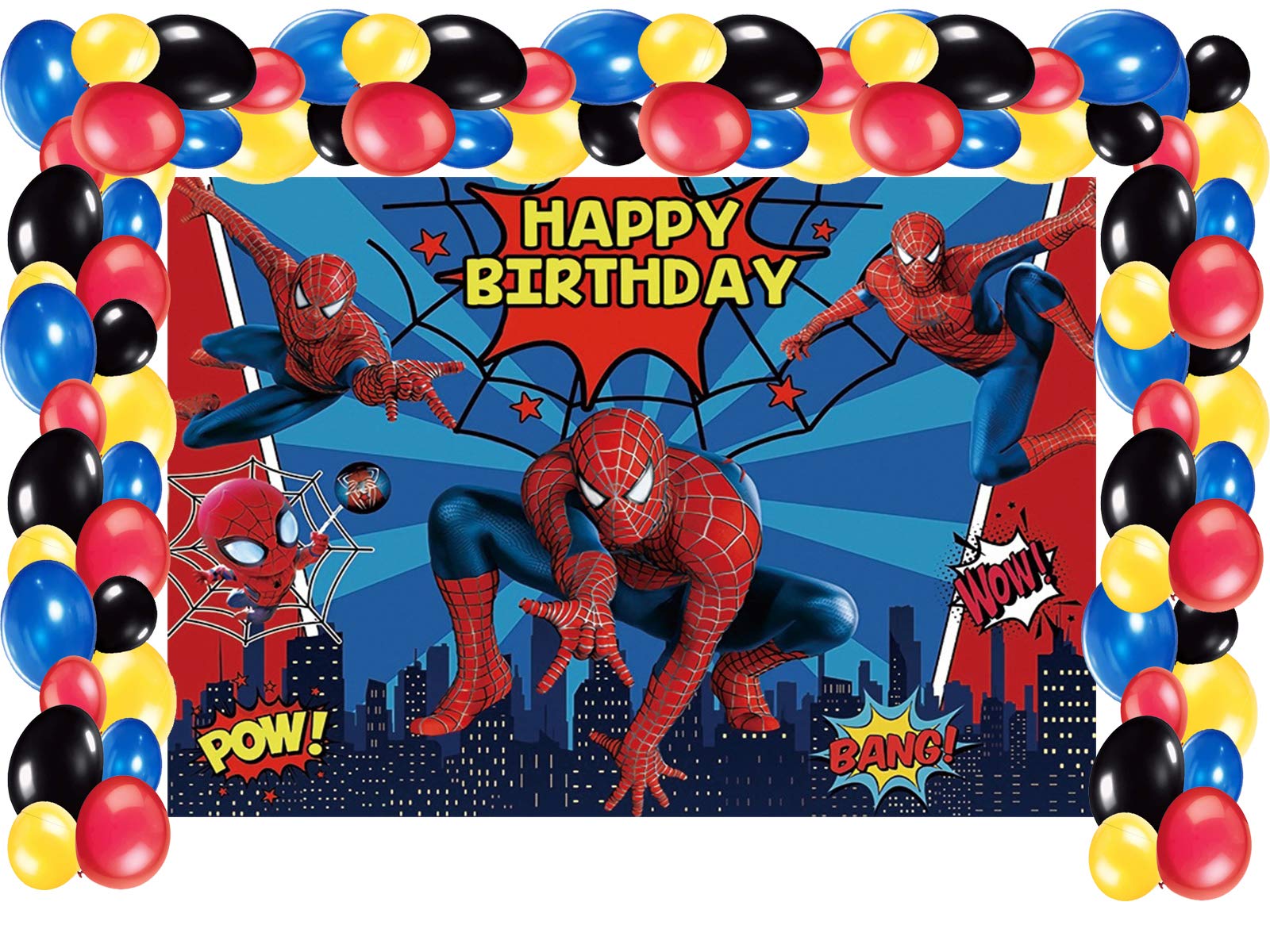 Buy Super Hero Spiderman Photo Backackdrop,Happy Birthday Spider Man ...