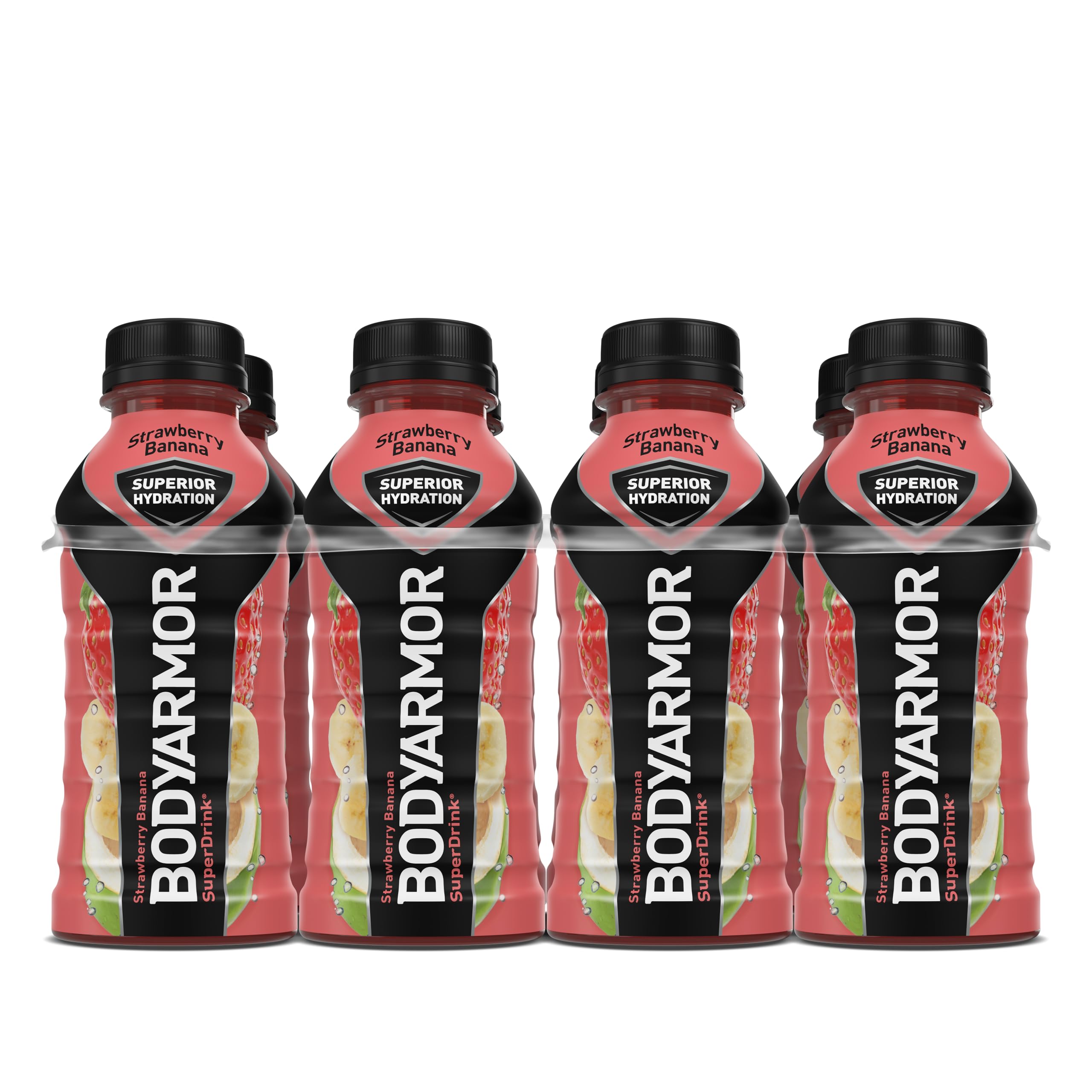 BODYARMOR Sports Drink Sports Beverage, Strawberry Banana, Coconut Water Hydration, Natural Flavors With Vitamins, Potassium-Packed Electrolytes, Perfect For Athletes, 12 Fl Oz (Pack of 8)