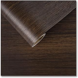 CRE8TIVE Dark Brown Wood Contact Paper Wood Wallpaper Peel and Stick Countertops Waterproof Distressed Wood Look Contact P...