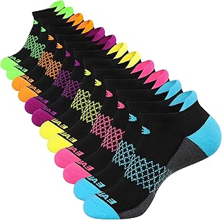 eallco Womens Ankle Socks 6 Pairs Running Athletic Cushioned Sole Socks With Tab