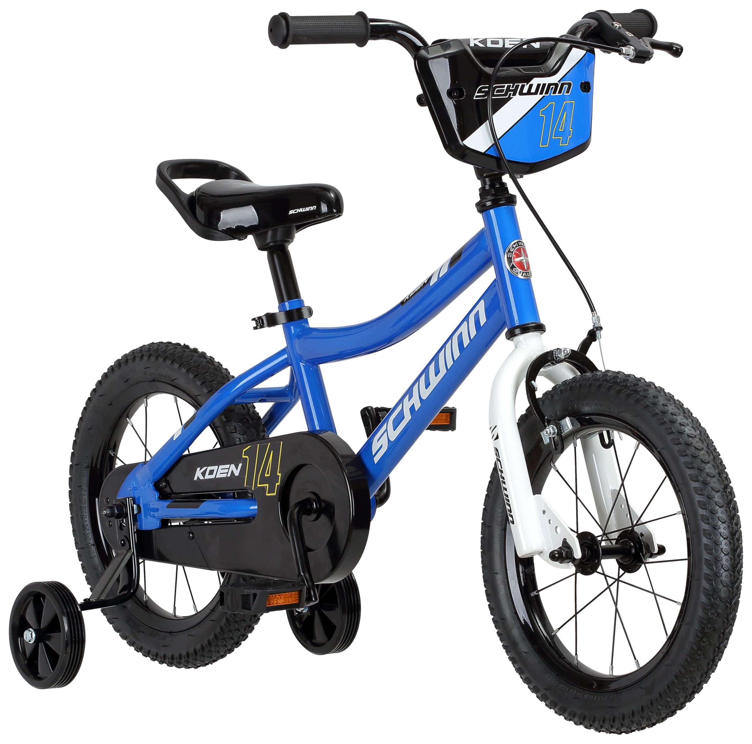 Schwinn Koen & Elm BMX Style Toddler and Kids Bike, For Girls and Boys, 12-18-Inch Wheels, Training Wheels Included, Basket or Number Plate, Ages 2-9 Year Old, Rider Height 28 to 52 Inch