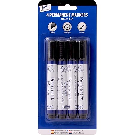 Just stationery Chisel Tip Permanent Marker - Black (Pack of 4) 1156 ...