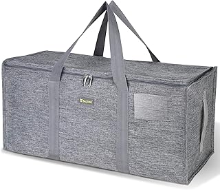 BALEINE Extra Large Storage Tote with Zippers & Carrying Handles, Heavy-Duty Oxford Fabric Moving Bags for Laundry, Space ...