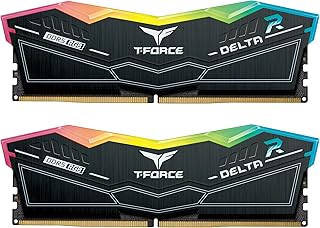 TEAMGROUP T-Force Delta RGB DDR5 32GB Kit (2x16GB) 6400MHz (PC5-51200) CL40 Desktop Memory Module Ram (Black) for Z690 - F...