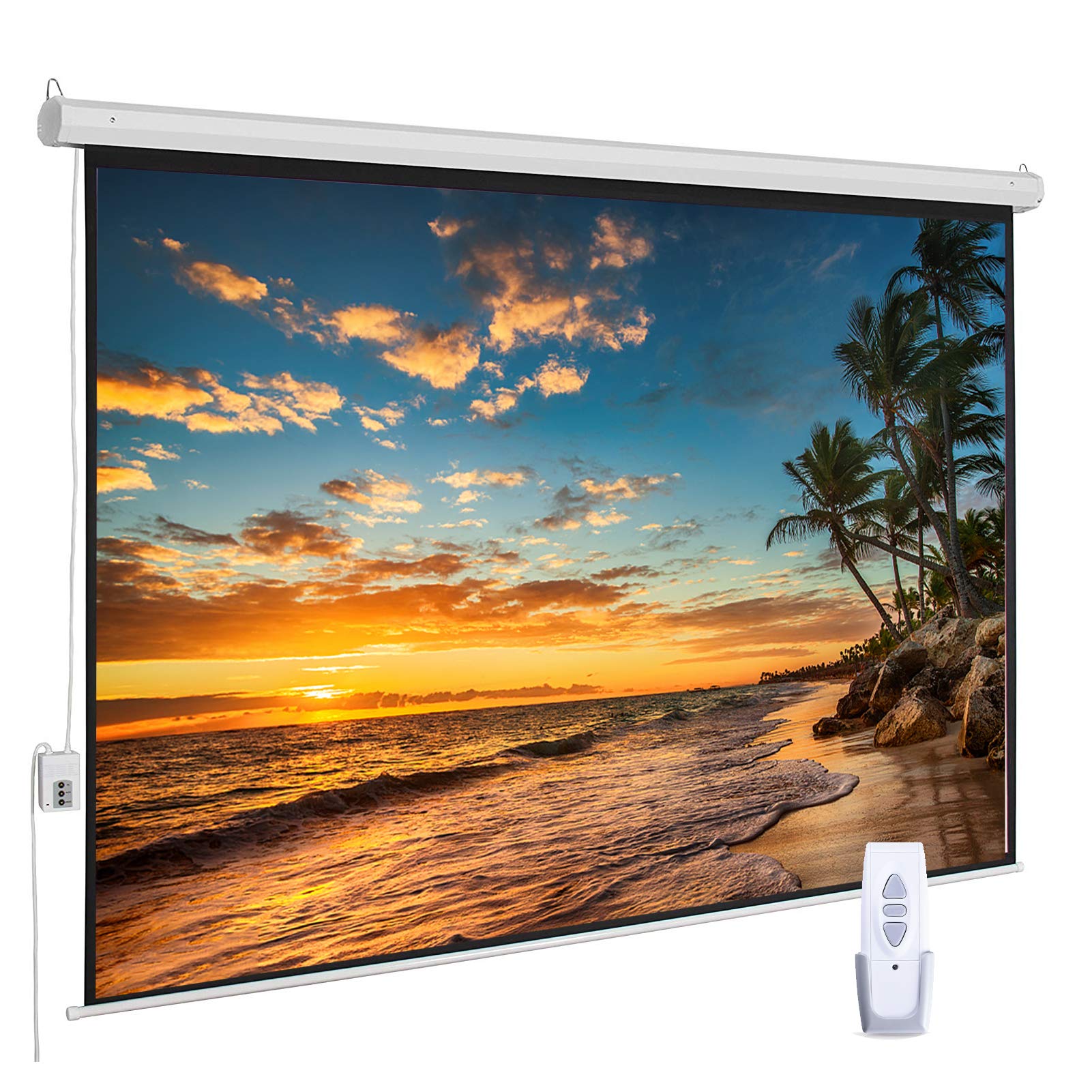 Auto Motorized Projector Screen 100 inch 16:9 HD Diagonal with Remote Control, Wall/Ceiling Mounted Electric Movie Screen Wrinkle-Free, Great for Home Office Theater TV Usage : Amazon.ca: Electronics